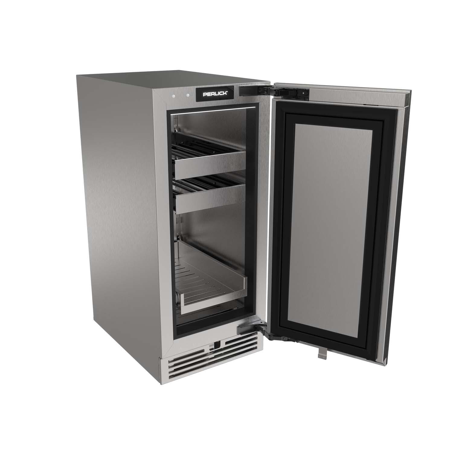 Perlick G5BC15SL G5 Luxe 15-in 2.8 Cu. Ft. Beverage Cooler w/ Panel Ready Door - Door Open - White Background thumbnail