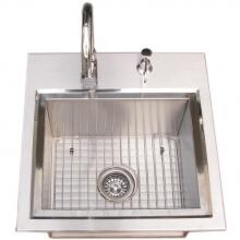 Sunstone Premium 21 X 20 Outdoor Rated Stainless Steel Drop In Sink With Hot/Cold Faucet - B-PS21