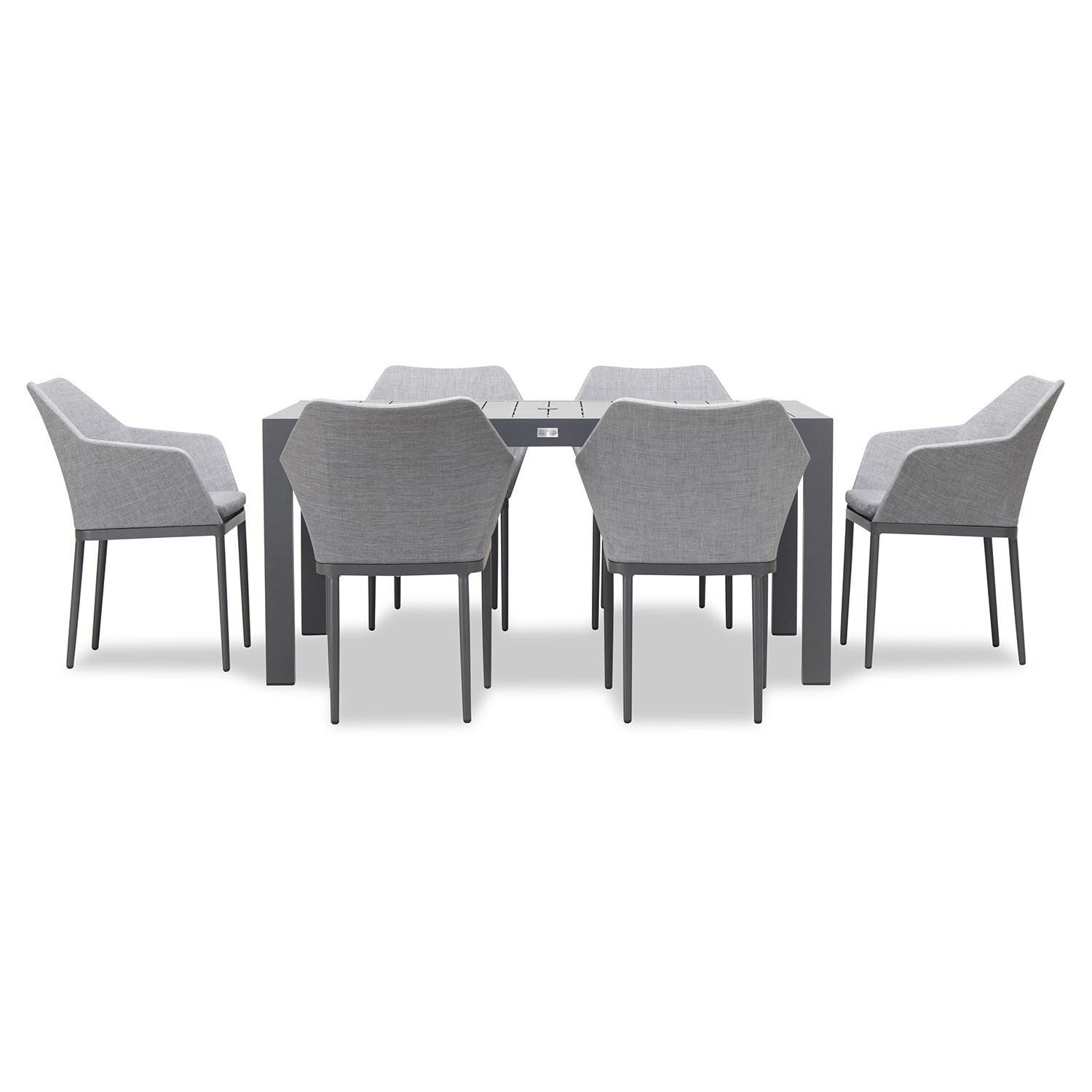 Starlook Bay 6 Seat Rectangular Dining Table in Slate by Lakeview - Front View - White Background thumbnail