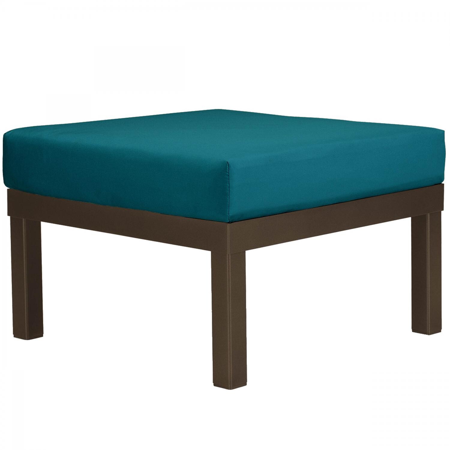Ashbee Aluminum Patio Ottoman By Telescope Casual - Textured Kona/Peacock thumbnail
