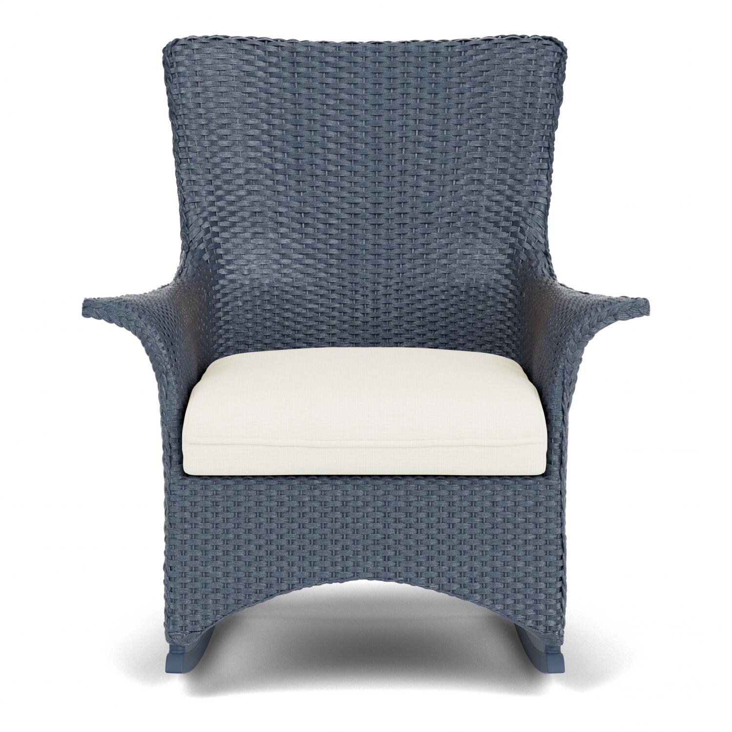 Mandalay Lloyd Loom Rocking Chair in Denim Blue/Sailcloth Salt by Lloyd Flanders