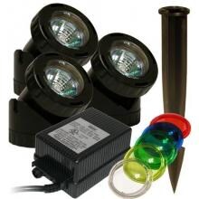 Alpine Power Beam Set Of 3 10 W Lights With Transformer 23ft Cord With Stake image