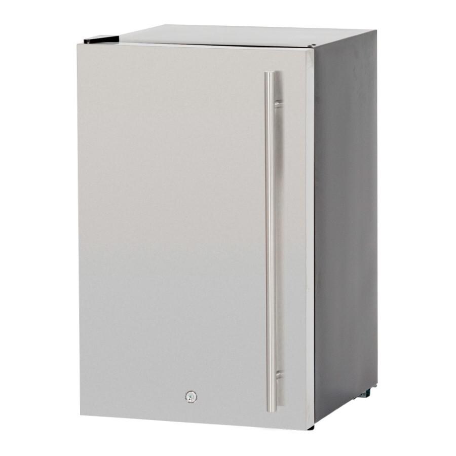 American Made Grills AMG-RFR-21D-R 4.5c Deluxe Compact Fridge Right to Left Opening - Closed Angled View thumbnail