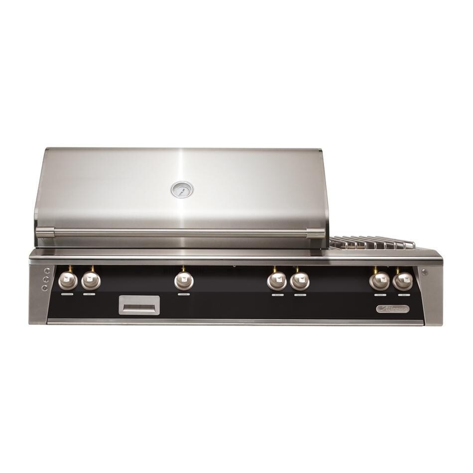 Alfresco ALXE 56-Inch Built-In Propane Deluxe Grill With Rotisserie And Side Burner in Jet Black Gloss - ALXE-56-LP-S9005