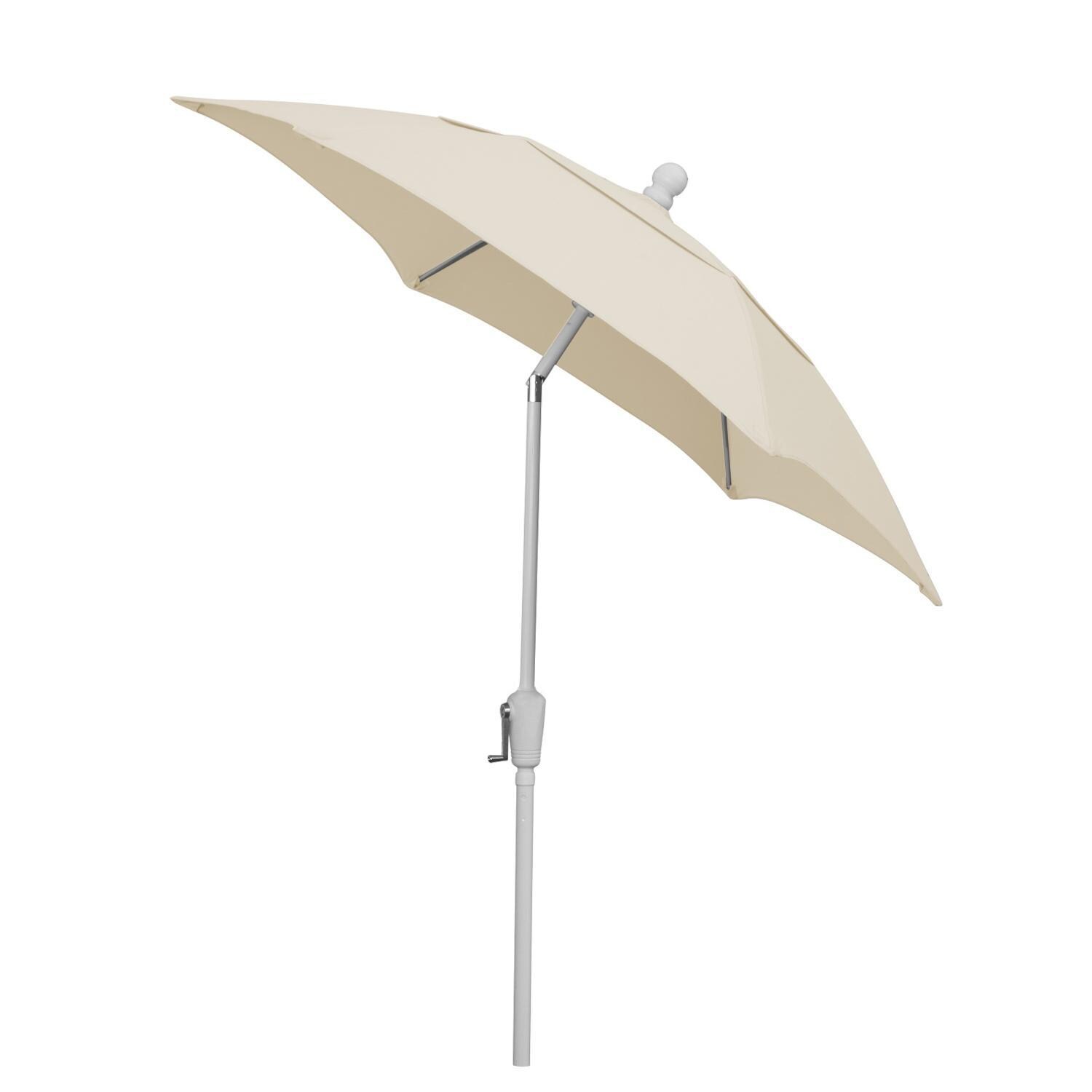 FiberBuilt 7.5 Ft. Aluminum Market Patio Umbrella W/ Crank Lift & Tilt - Natural Olefin