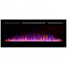 Touchstone Home Products Sideline 50-Inch Wall Mount/Flush Mount Electric Fireplace With Black Glass Surround - 80004