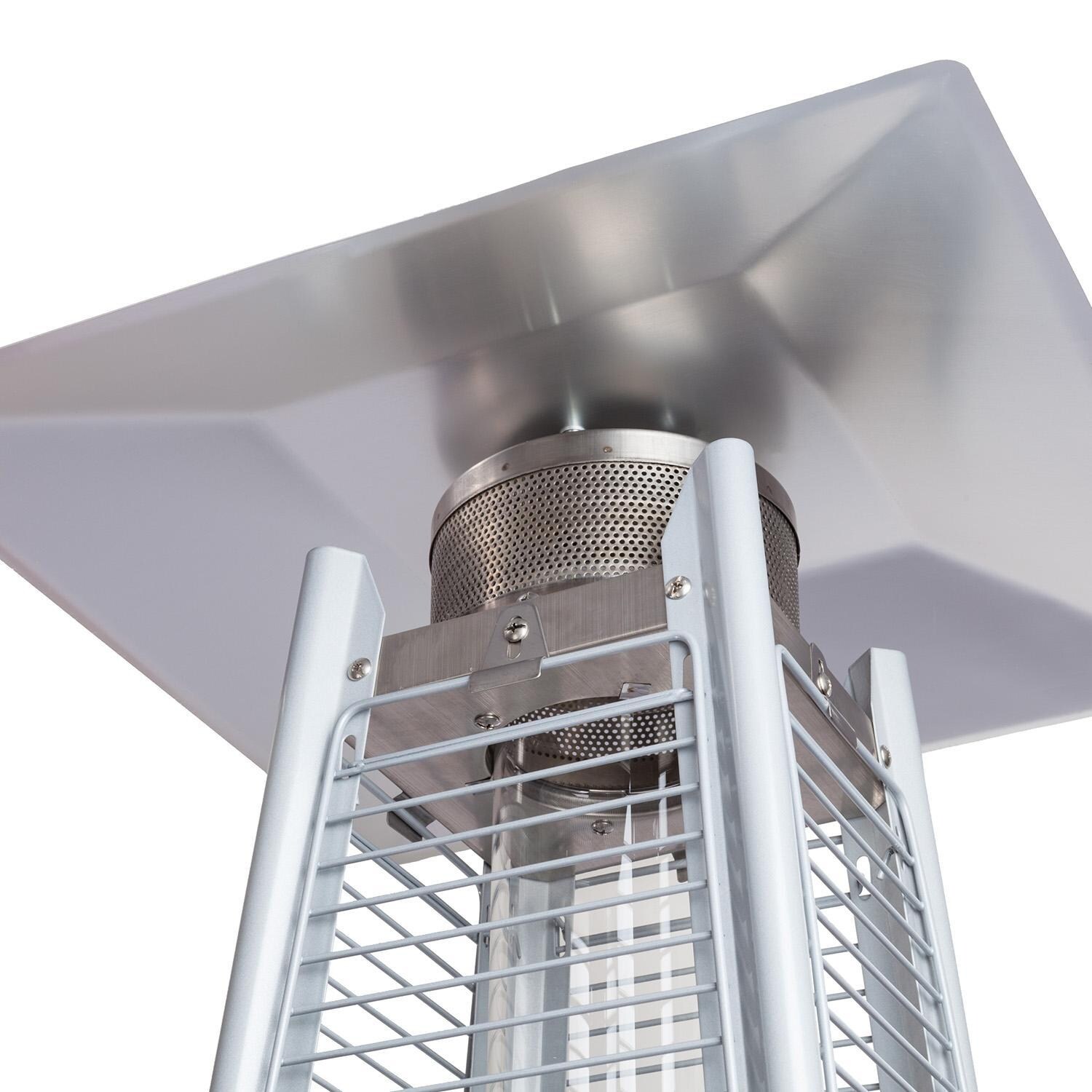 Ultimate Patio Pyramid 40,000 BTUs Propane Gas Patio Heater - Stainless Steel - Reflector - White Background thumbnail