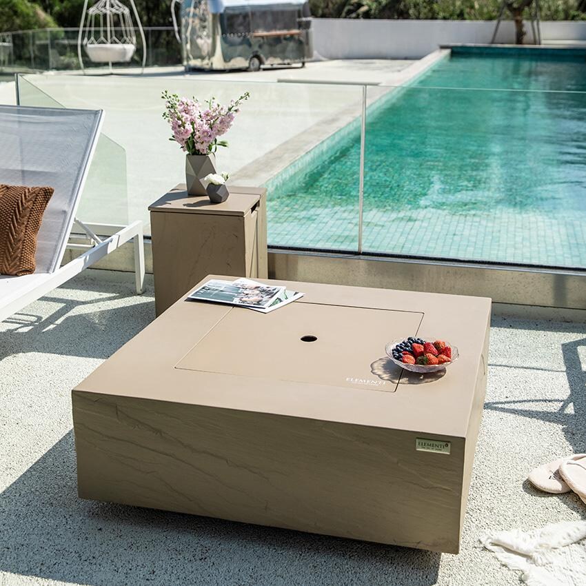 Elementi Uluru OFG411SY-LP 40-Inch Propane Sunlight Yellow Fire Pit Table - Fire Table Covered With Aluminum Lid thumbnail