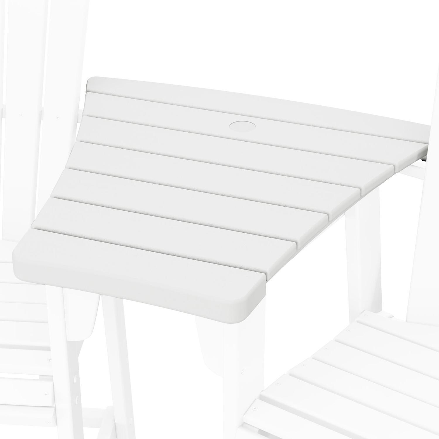 600 26 X 25 Inch Triangle Recycled Plastic End Table in White by POLYWOOD