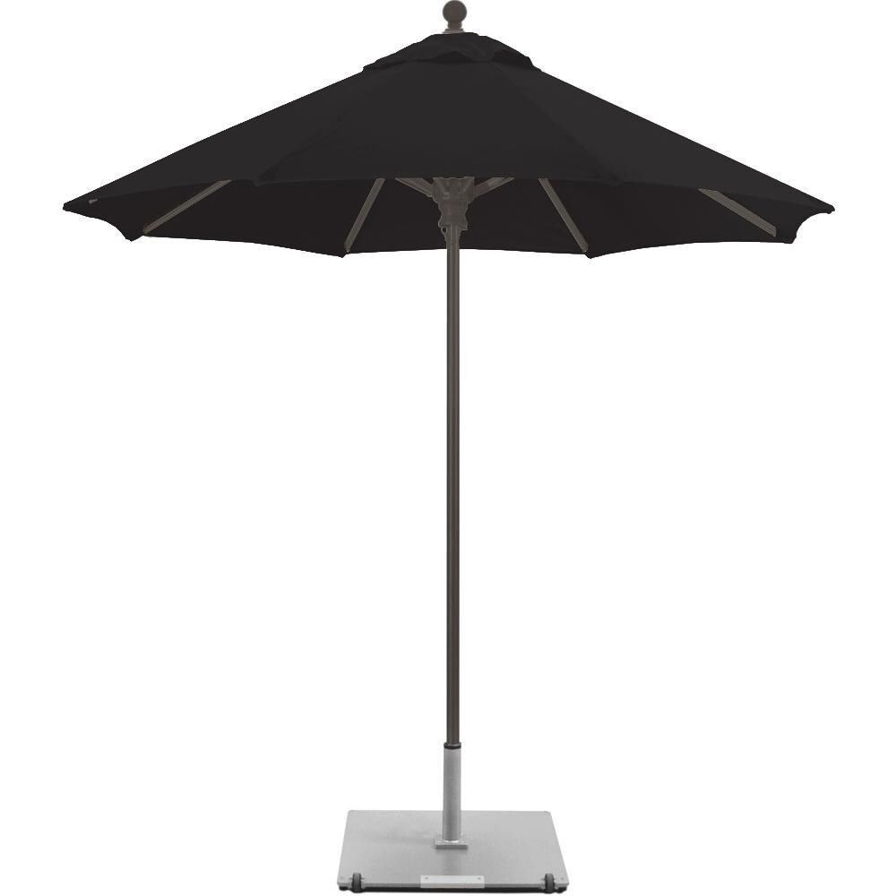 Galtech 7.5 Ft. Commercial Octagonal Aluminum Patio Market Umbrella W/ Push Lift - Antique Bronze Frame W/ Sunbrella Canvas Black Canopy