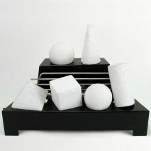 Rasmussen 20-Inch White ALTERNA See-Thru FireShape Set With Vent Free Natural Gas Black Chassis Burner - Manual Safety Pilot