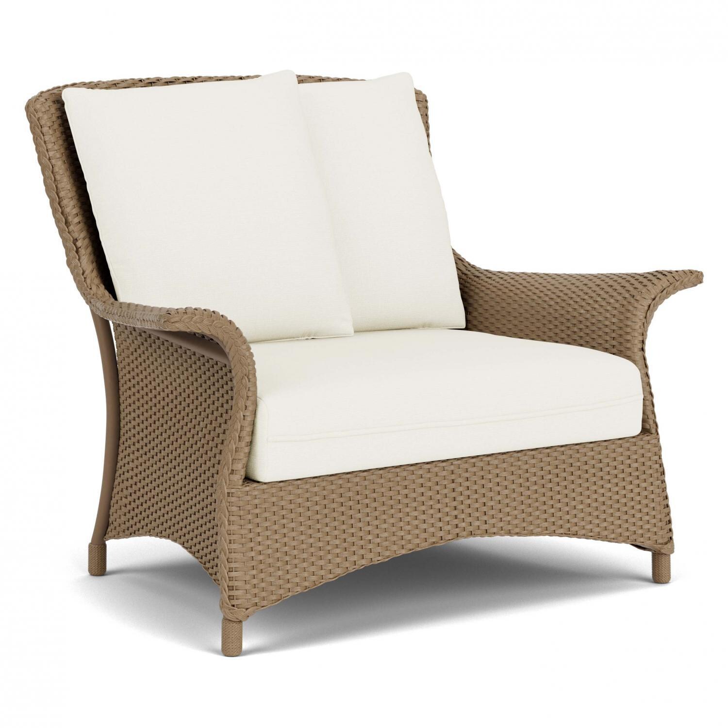 Lloyd Flanders Mandalay Chair and a Half in Fawn Finish with Sailcloth Salt Fabric - Angled thumbnail