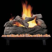 Rasmussen 15-Inch Manzanita See-Thru Gas Log Set With Vented Natural Gas Custom Pan Burner - Match Light image