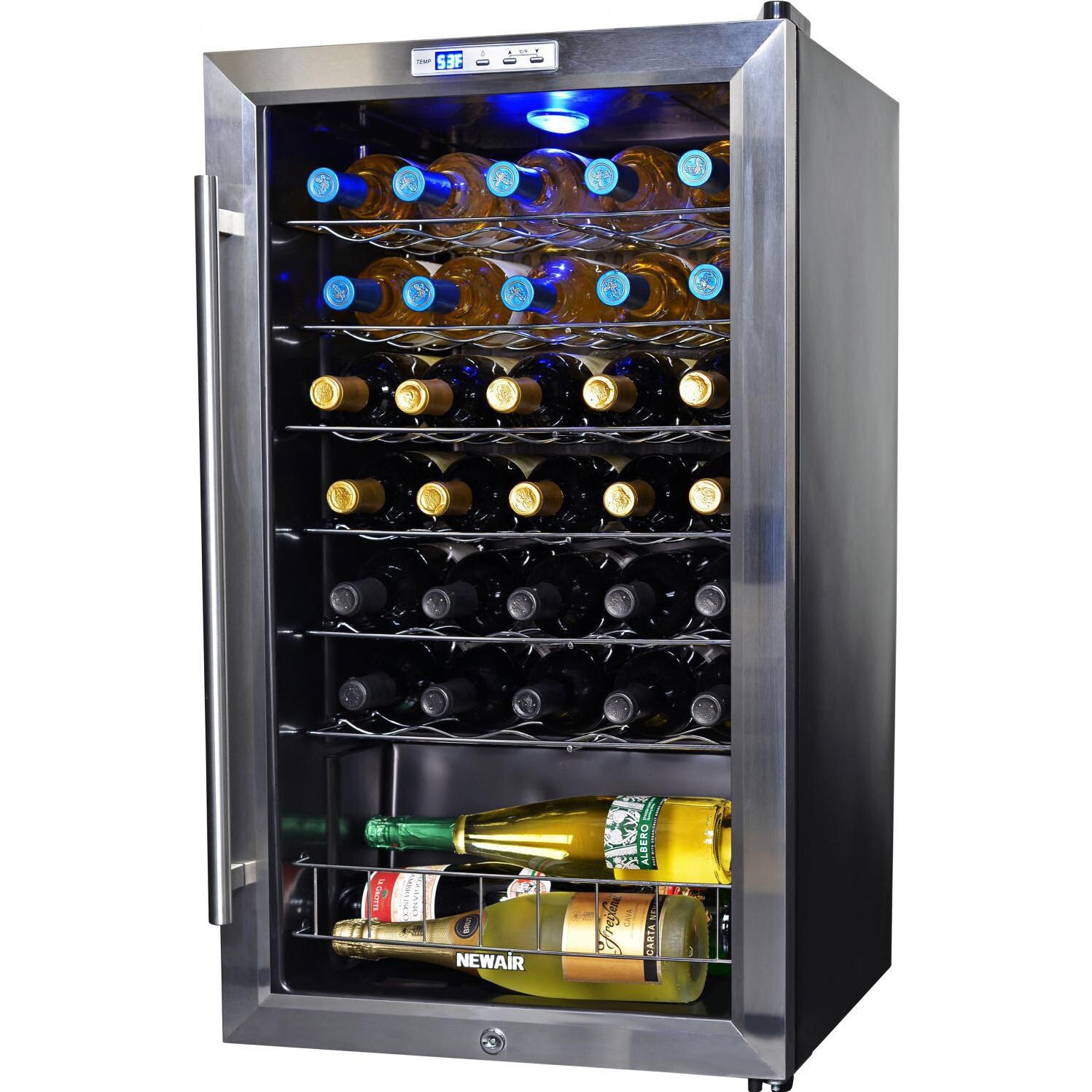 NewAir 33 Bottle Freestanding Single Zone Wine Cooler AWC330E BBQGuys