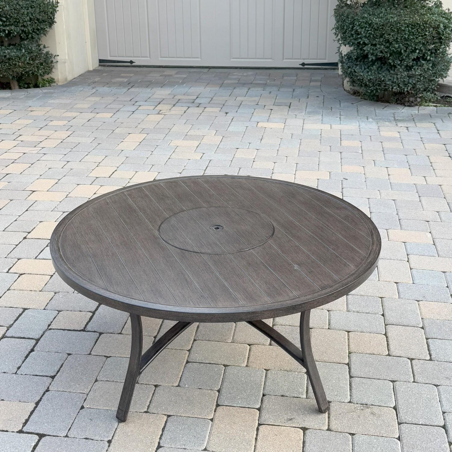 Atlantis 42-in Walnut Aluminum Coffee Table w/ Ice Bucket Insert by Darlee - Table From Above - Lifestyle thumbnail