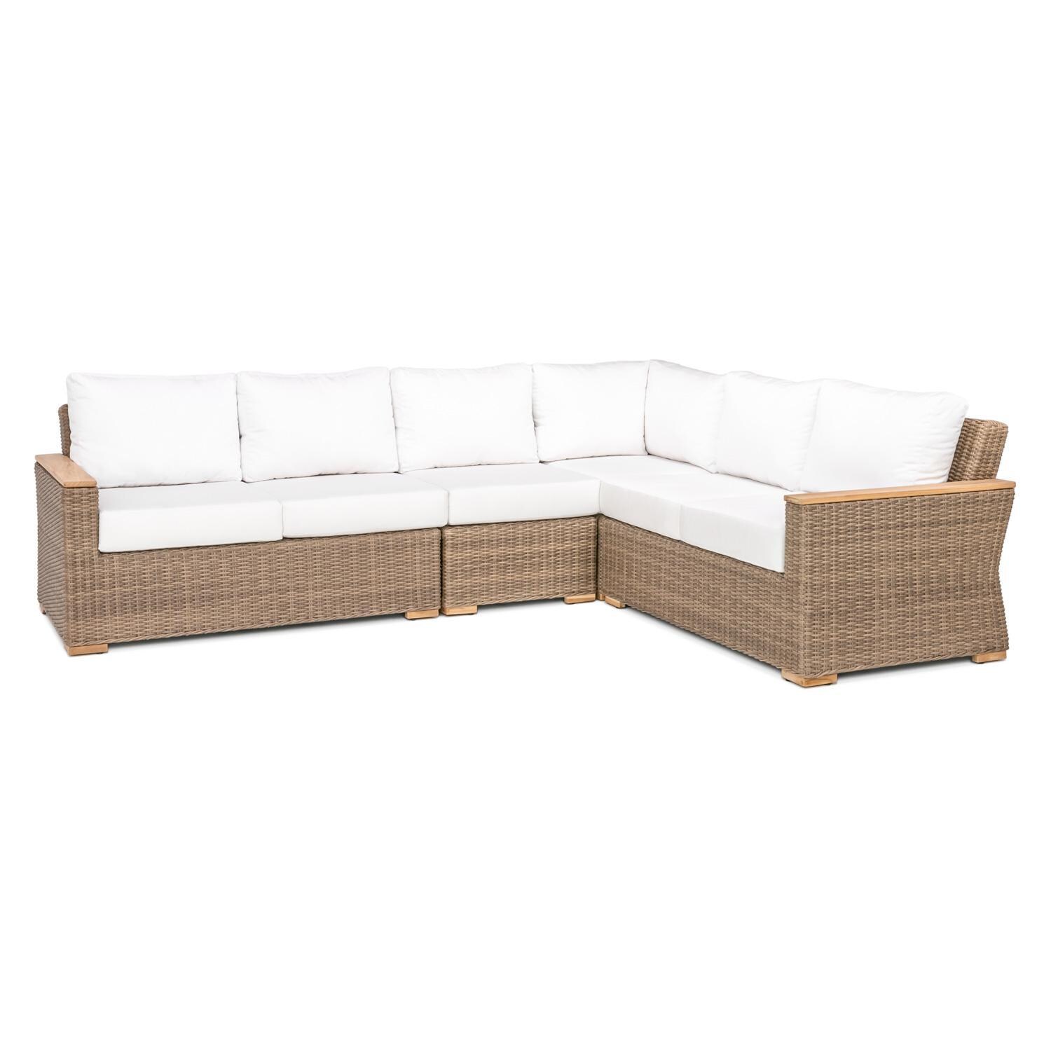 Teak + Table Havana 7 X 9 Ft Sectional in Natural - White Background thumbnail