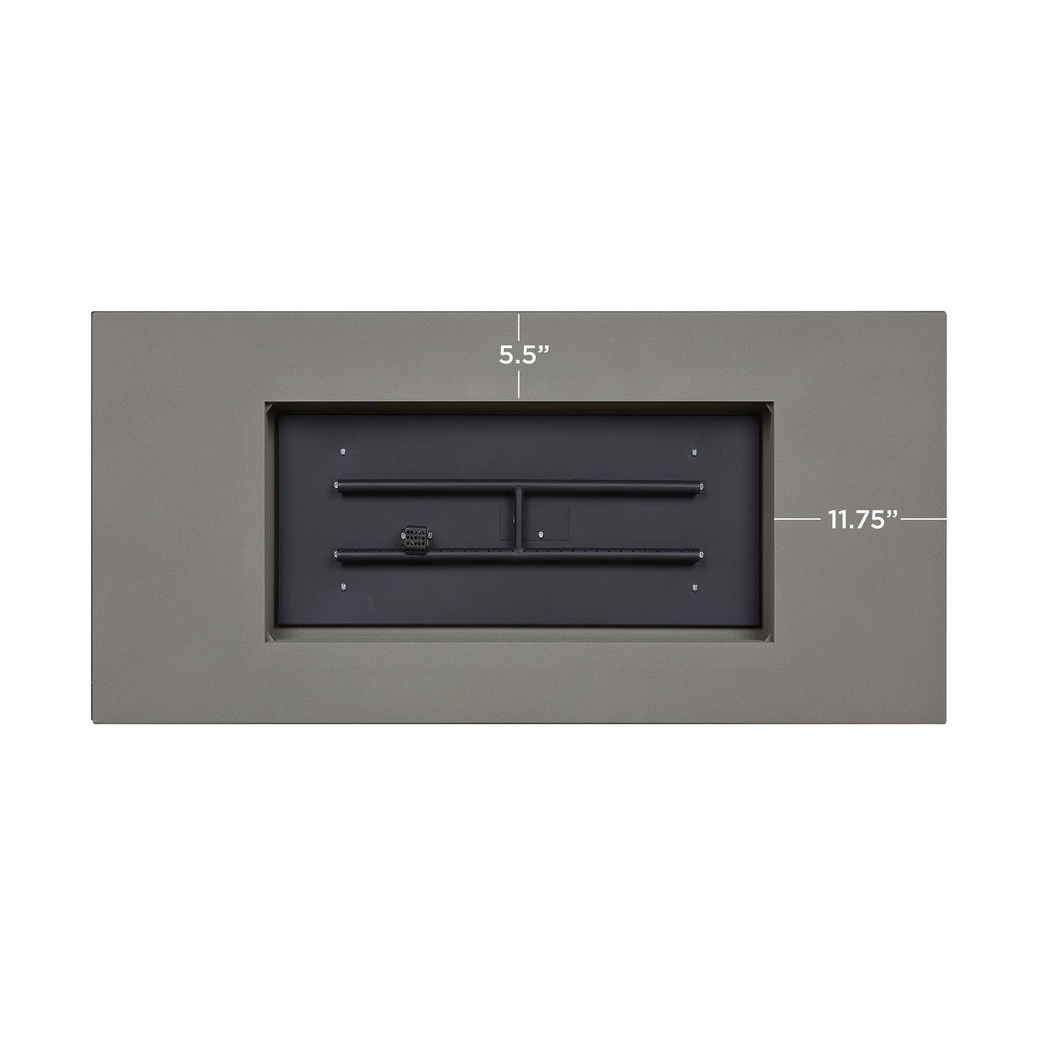 Covewood 58 Inch Rectangular Aluminum Natural Gas Fire Pit in Cloud Gray by BBQGuys Signature (Ships Propane w/ Conversion Kit) - Burner - Detail thumbnail