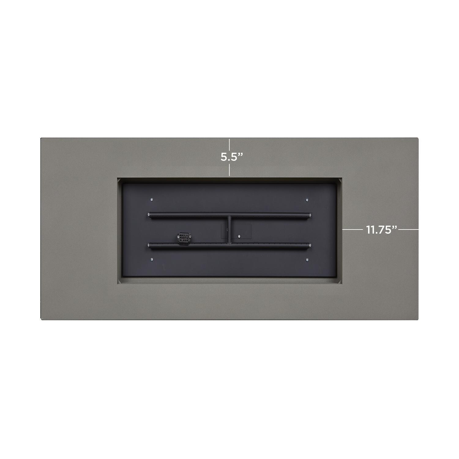 Covewood 58 Inch Rectangular Aluminum Natural Gas Fire Pit in Cloud Gray by BBQGuys Signature (Ships Propane w/ Conversion Kit) - Burner - Detail thumbnail