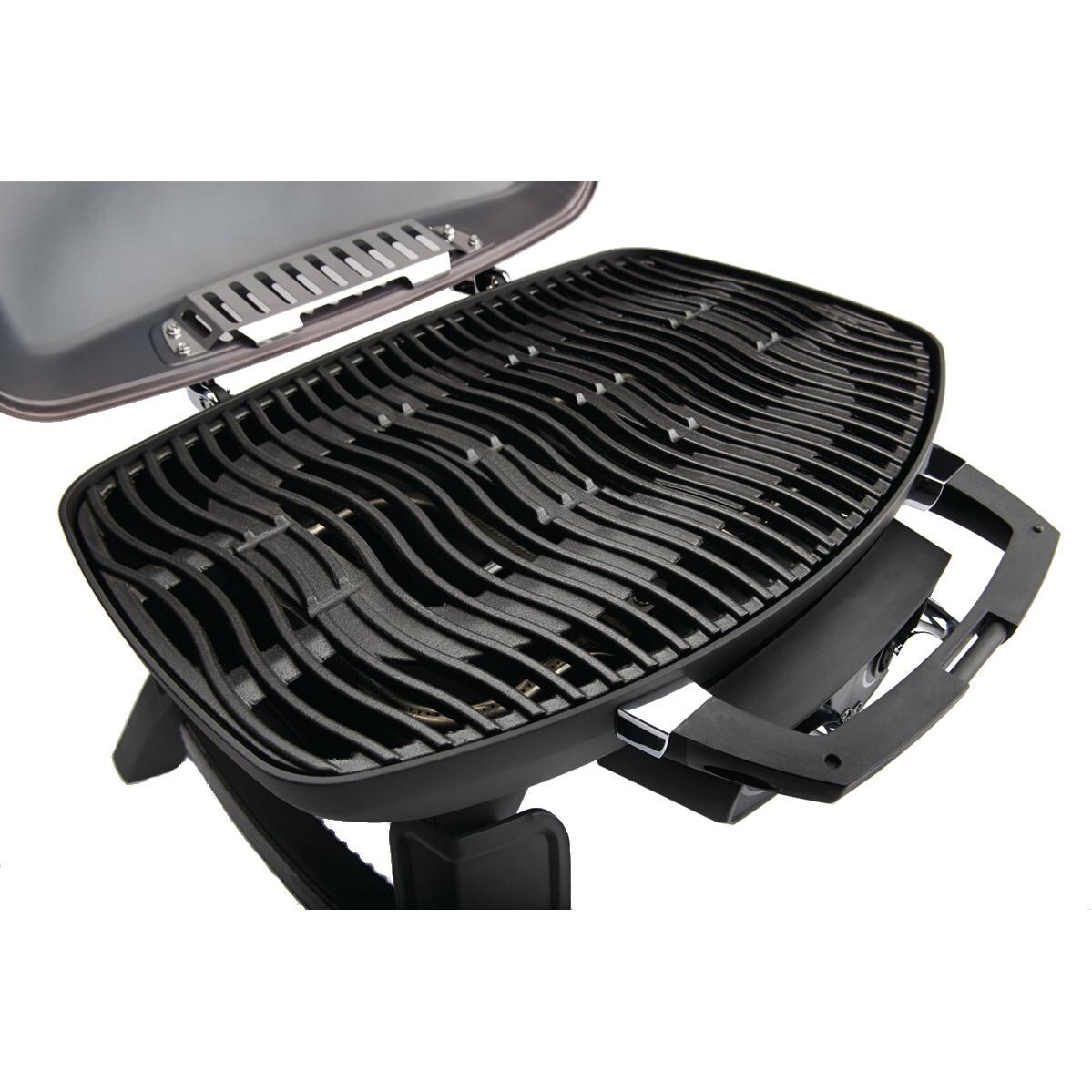 Napoleon TravelQ 285 Portable Propane Gas BBQ Grill On Cart - Cast Iron Wave Cooking Grid thumbnail