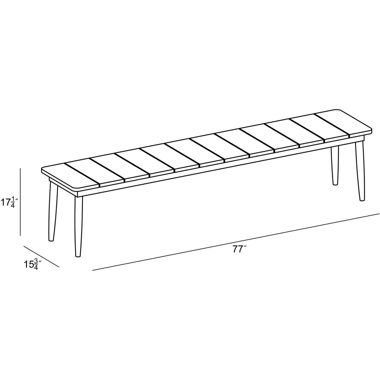 Wood Grove 76 Inch Reclaimed Teak Dining Bench By Lakeview - Dimensional thumbnail