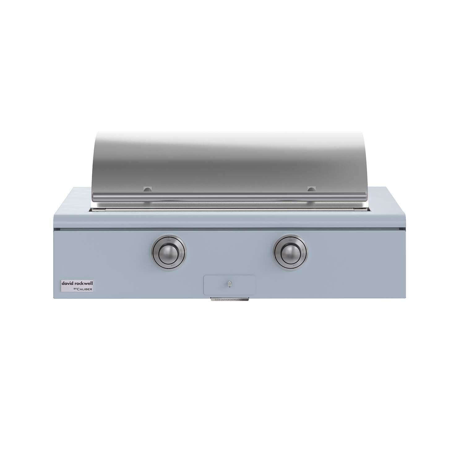 Caliber CRG-42BL00-A-152-H04 42-in Propane Built-In Rockwell Grill - Bluestone w/ Stainless Steel Hardware - Lid Closed - White Background thumbnail