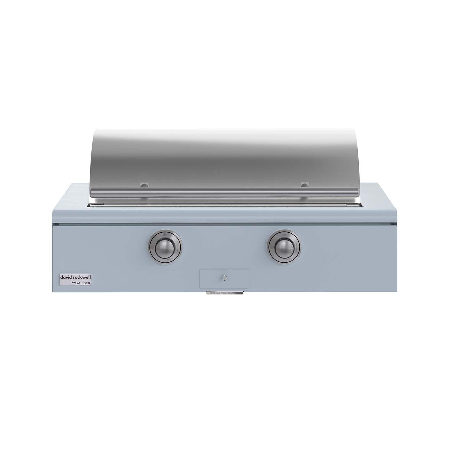 Caliber CRG-42BL00-A-152-H04 42-in Propane Built-In Rockwell Grill - Bluestone w/ Stainless Steel Hardware - Lid Closed - White Background thumbnail