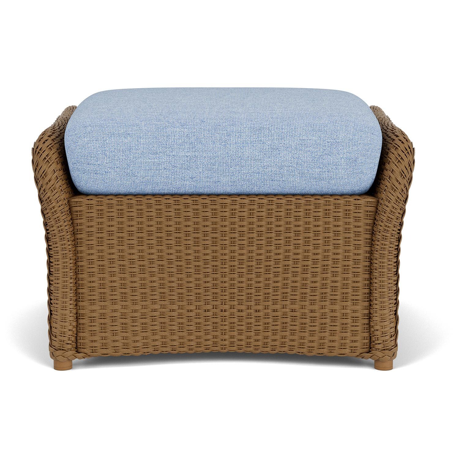 Weekend Retreat Lloyd Loom Ottoman in Hickory/Demo Skyway by Lloyd Flanders
