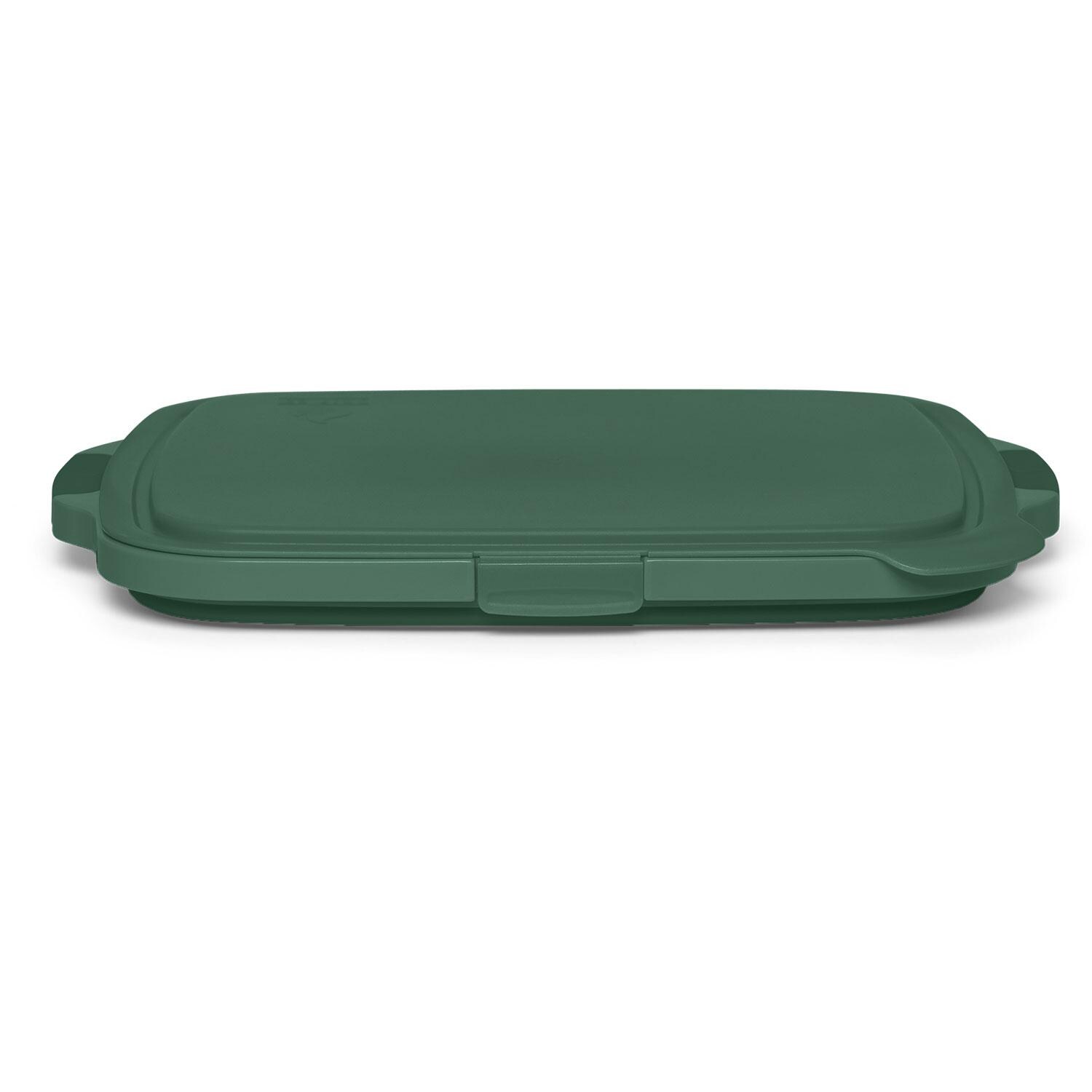 Drip EZ TUBV2-JR-1-GR V2 Jr. BBQ Prep Tub - Forest Green - Lid - White Background thumbnail