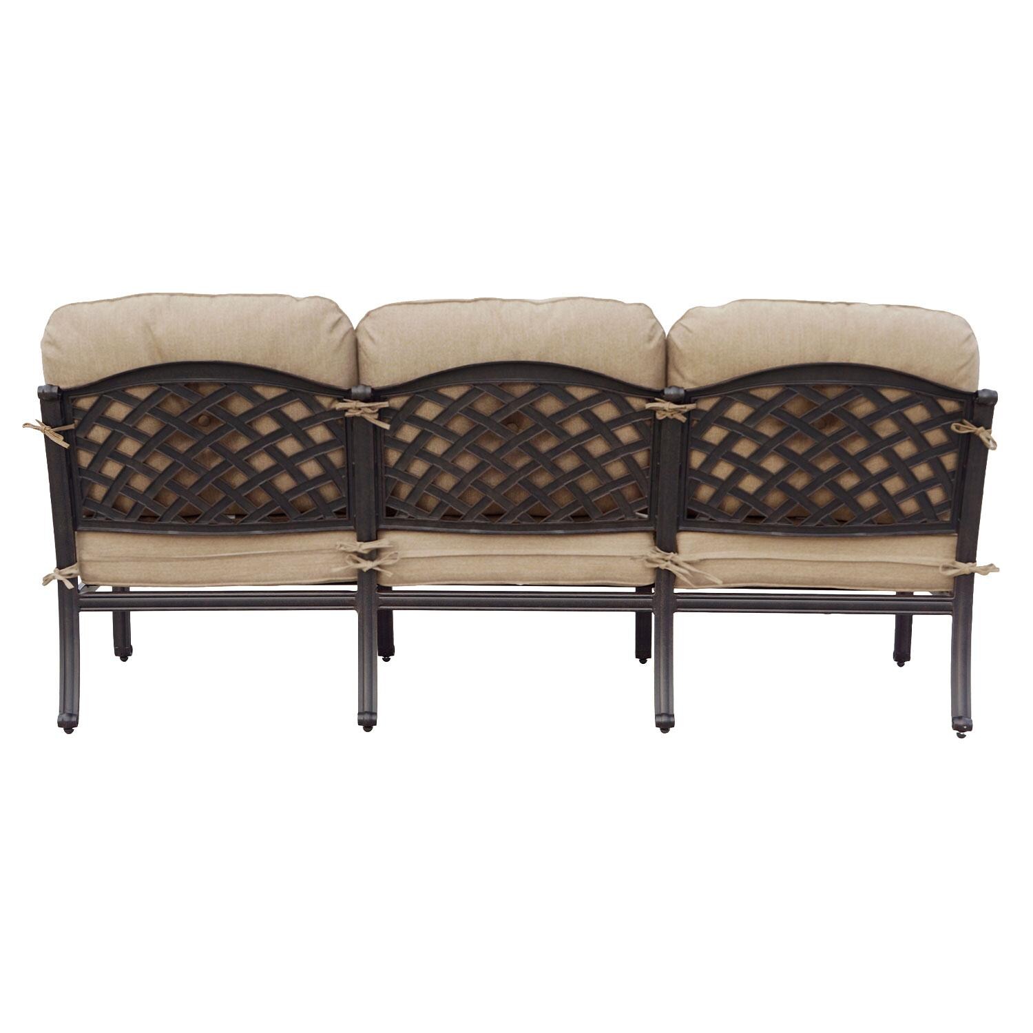 Darlee Nassau Patio Deep Seating Sofa - Rear View - White Background thumbnail