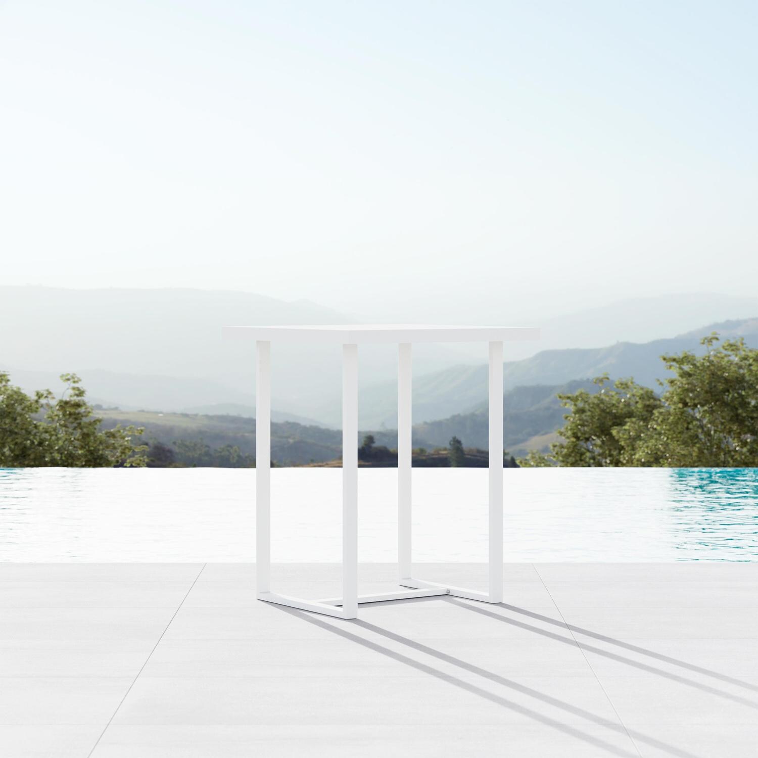 Azzurro Living Pavia 35 Inch White Aluminum Bar Table By - PAV-A17BT