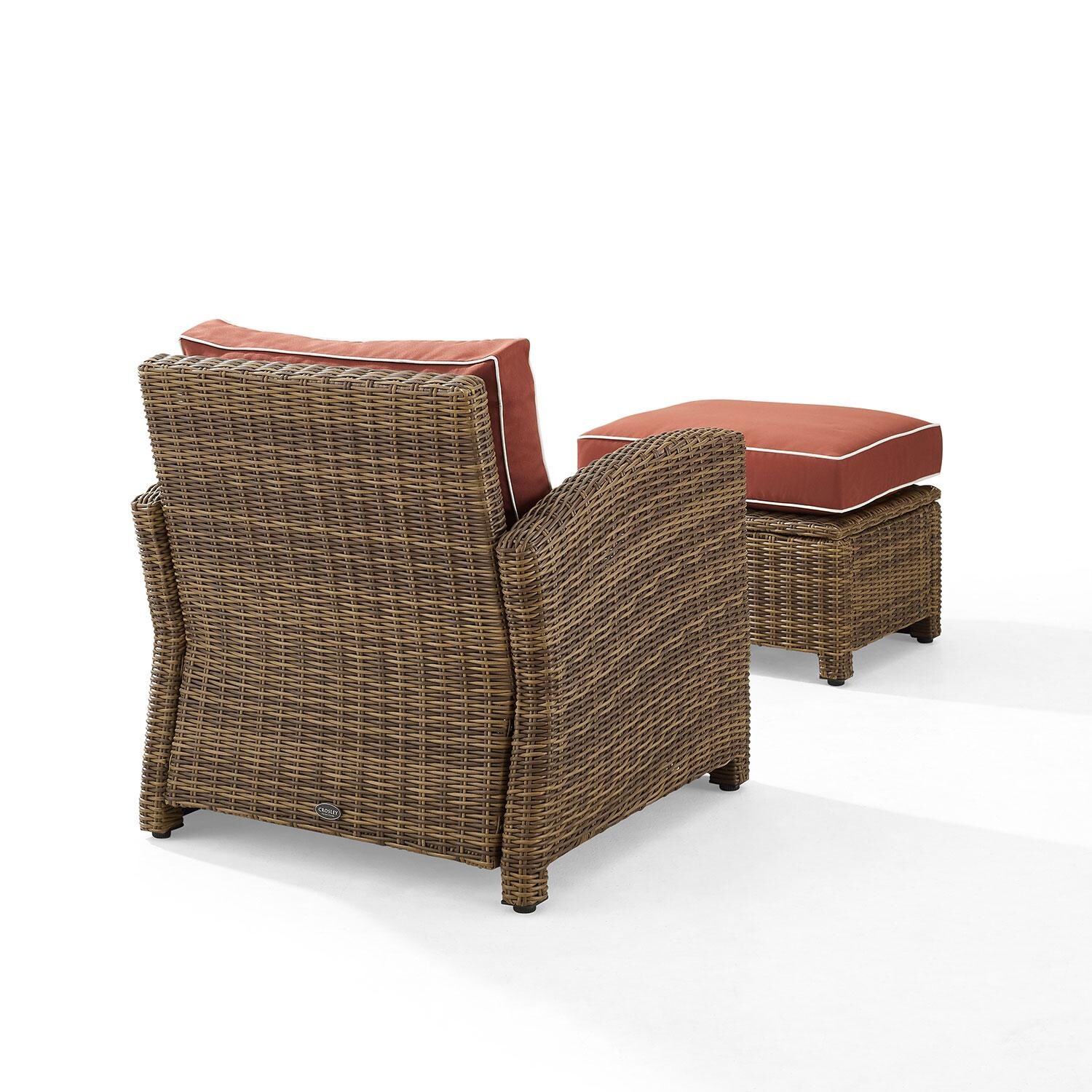 Ultimate Patio UP-92414WB-SG 2Pc Wicker Outdoor Chair Set in Sangria - Rear - White Background thumbnail