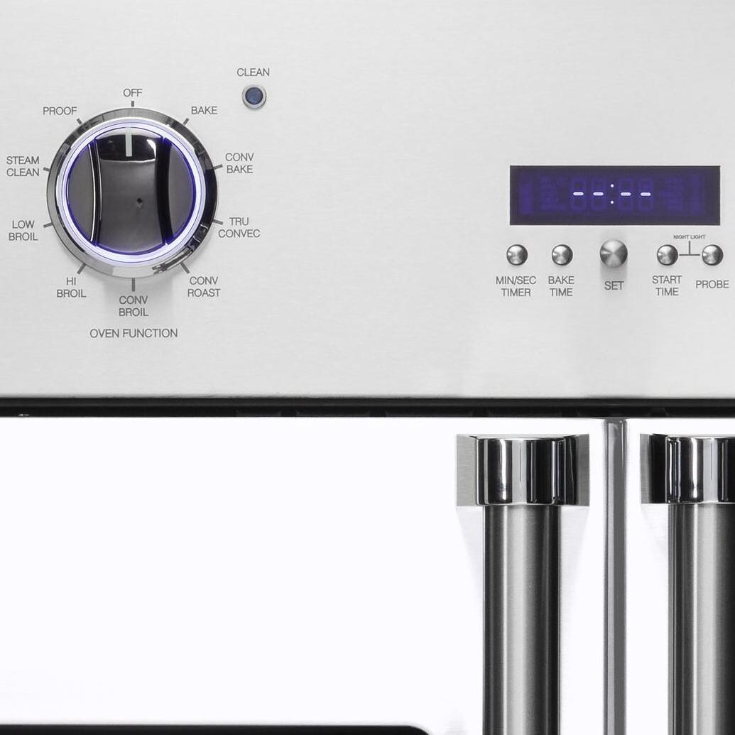 Viking Professional 7 Series 30-Inch Built-In French Door Convection Electric Oven - Close-up of Controls thumbnail