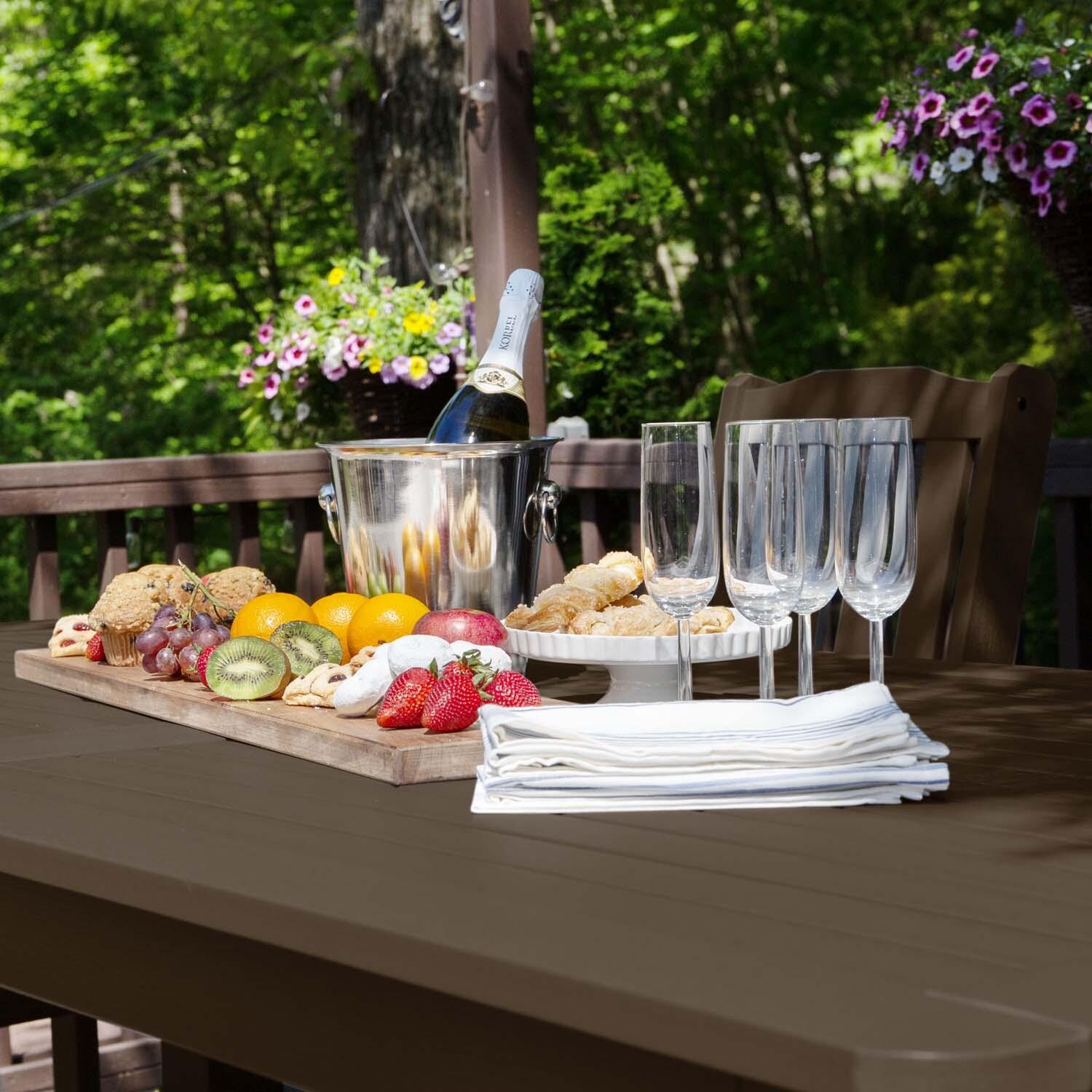 Hart Lane 7 Pc Recycled Plastic Counter Height Dining Set In Weathered Acorn by Lakeview - Detail thumbnail