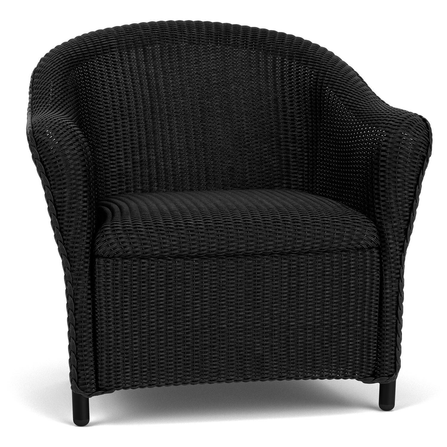 Lloyd Flanders Reflections 4-Piece Seating Set W/ Ottoman & End Table in Ebony Finish - Lounge Chair Angled thumbnail