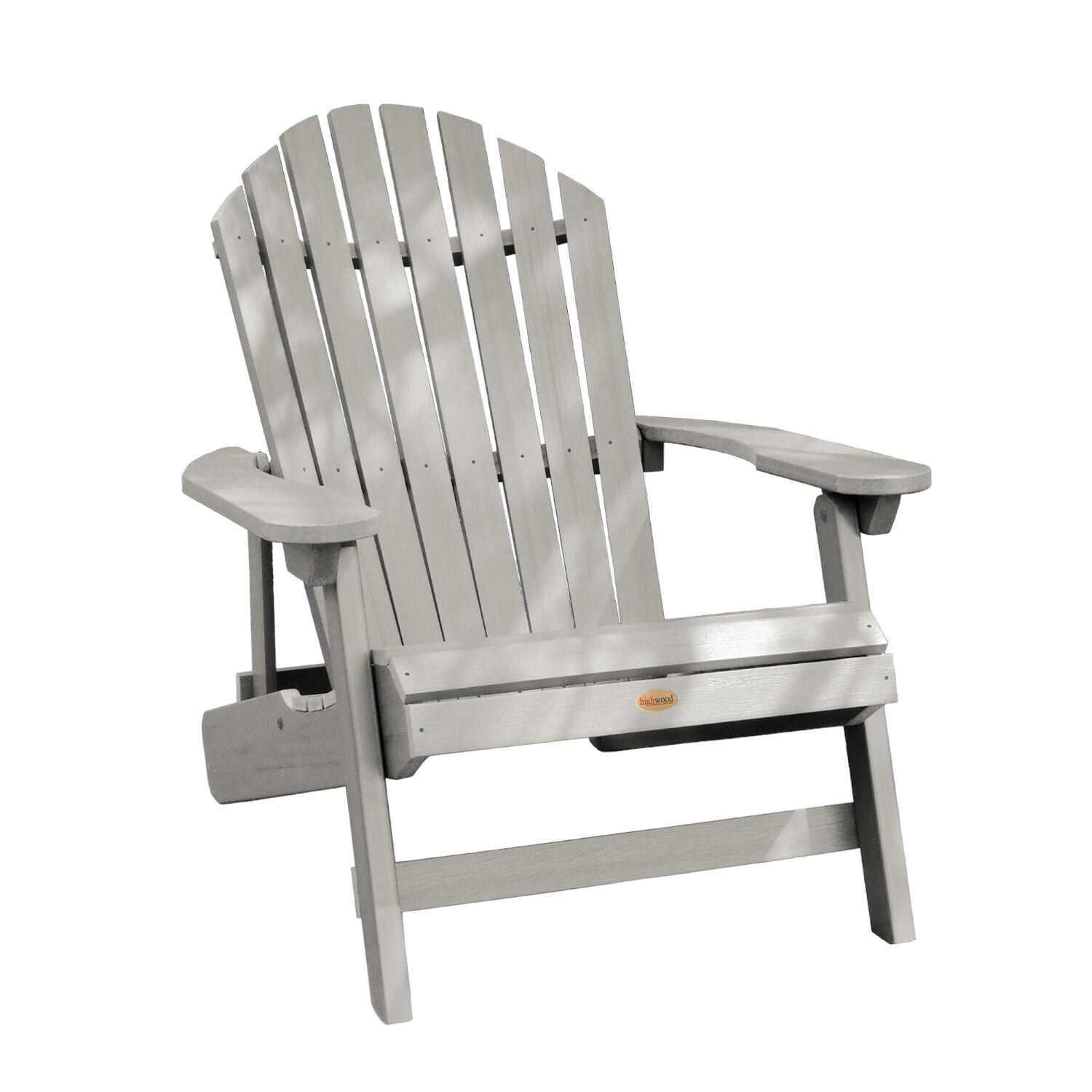Lakeview King Dream Bay Folding & Reclining Adirondack Chair - Harbor Gray - On White thumbnail
