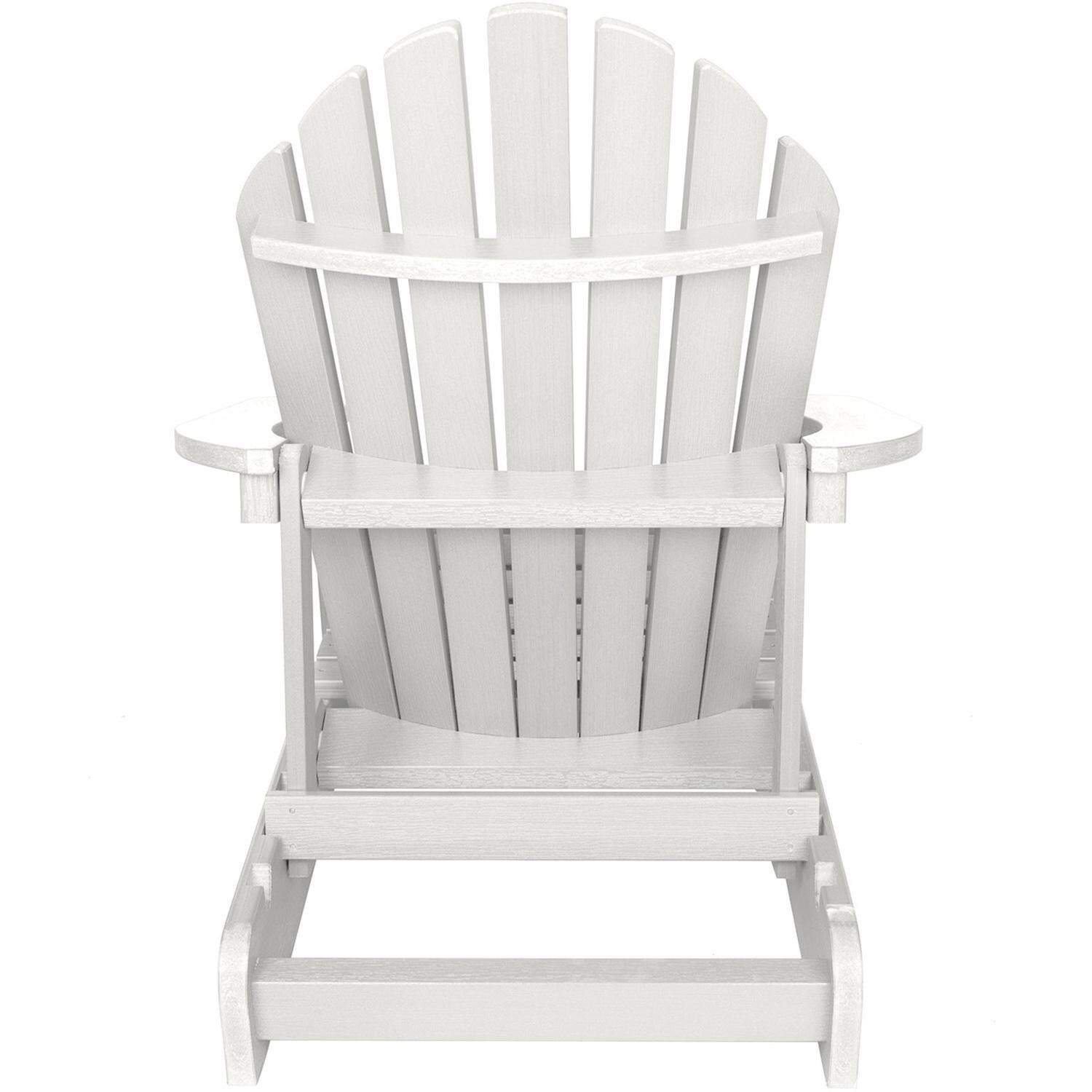 Lakeview Dream Bay Folding & Reclining Adirondack Chair - White - Back View - White Background thumbnail