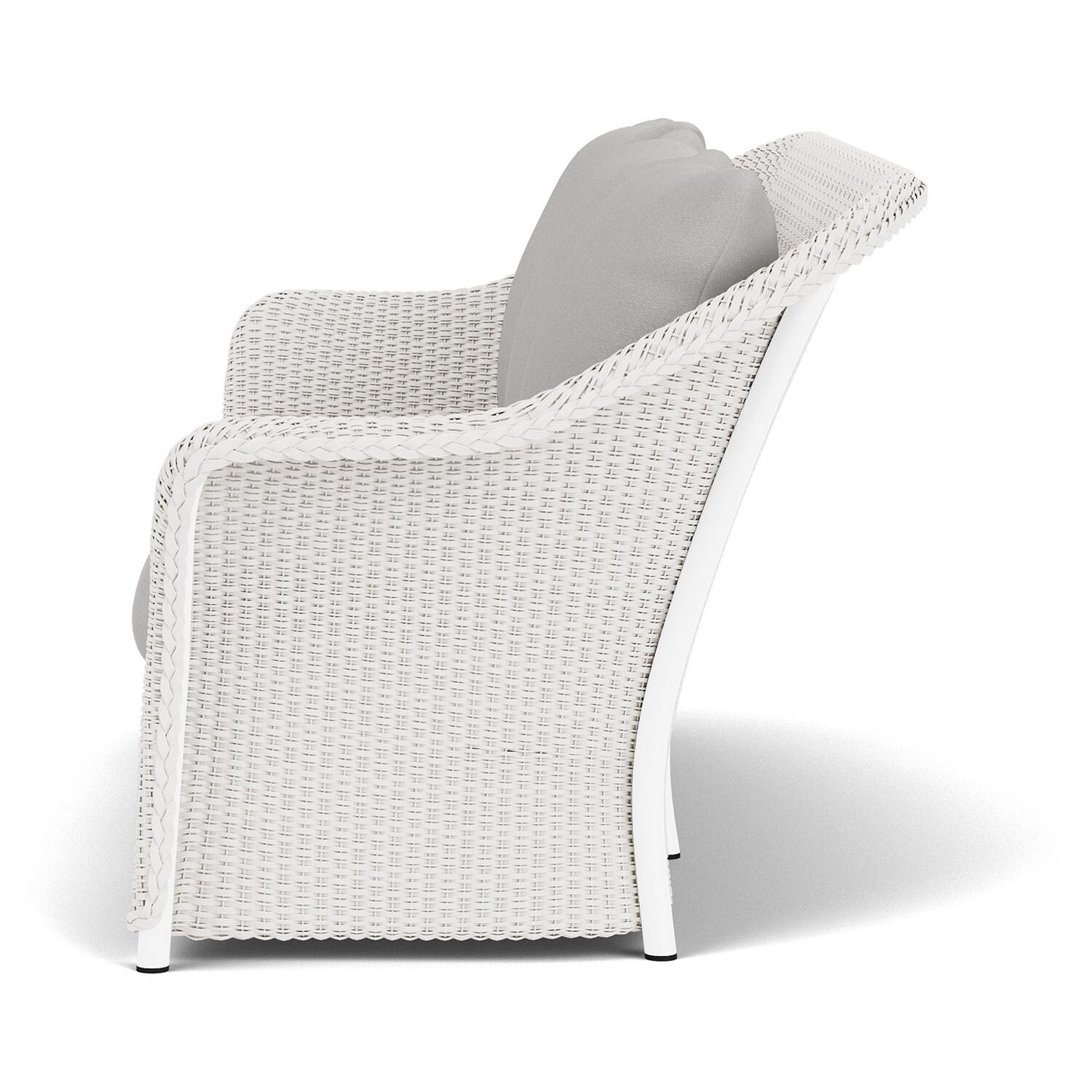 Lloyd Flanders Weekend Retreat Sofa in White Finish W/ Tundra Dove Fabric - Side thumbnail