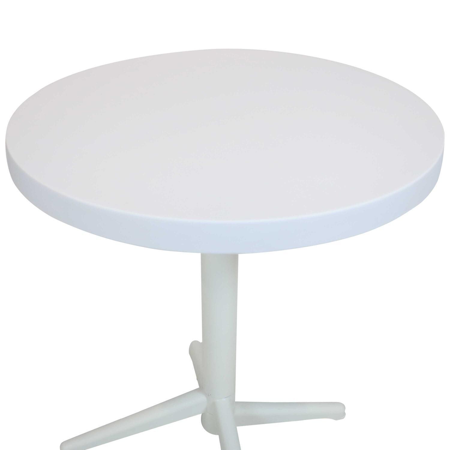 Ultimate Patio All-Weather 5-Piece Dining Set - Black - White Resin Top Bistro Table thumbnail