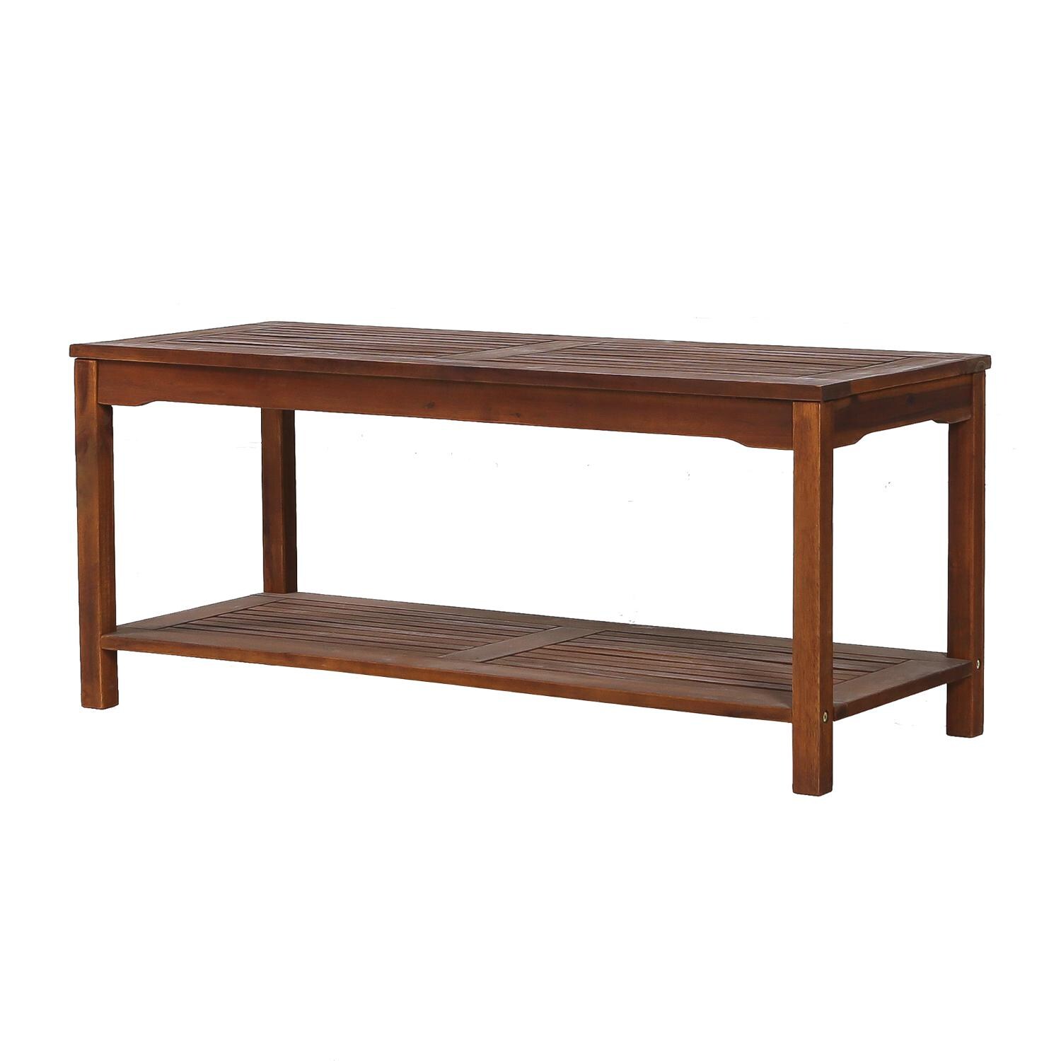 Midland 50 X 21 Inch Rectangular Dark Brown Acacia Patio Coffee Table By Walker Edison image