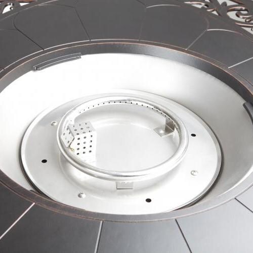 Fire Sense Toulon 50,000 BTU Propane Oval Fire Pit Table Cast