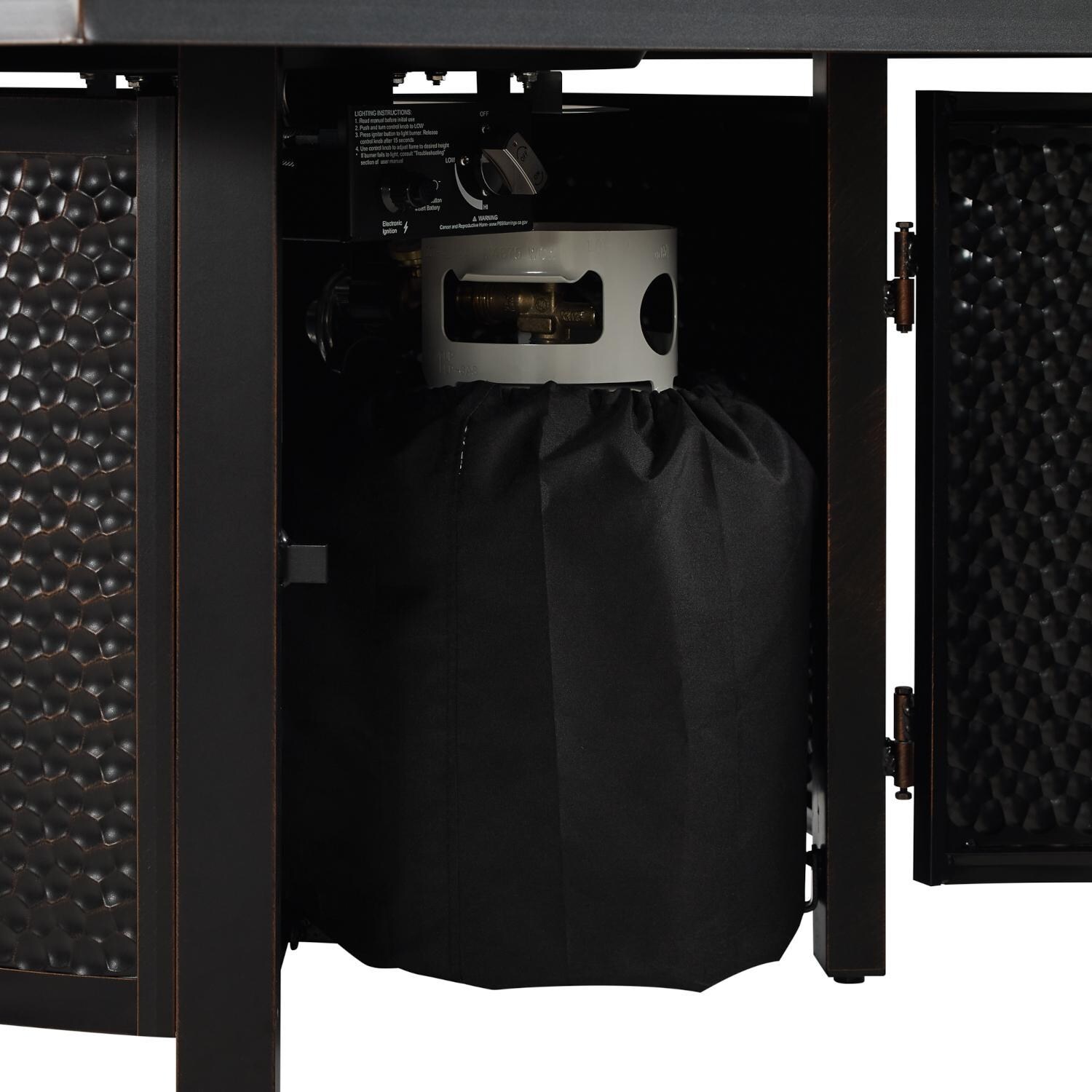 Ultimate Patio 63227 La flore 42-Inch Square Aluminum Propane Gas Fire Pit - Tank Storage thumbnail