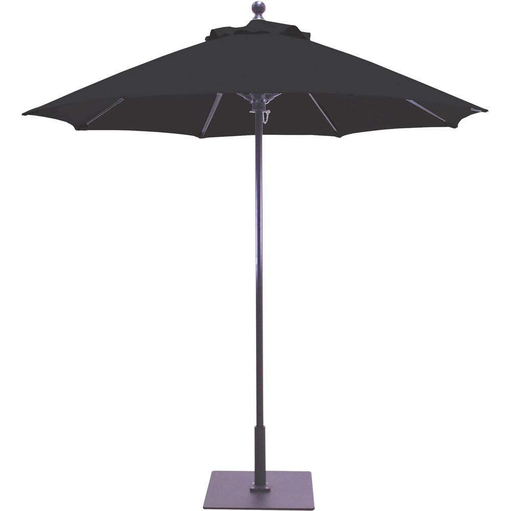 Galtech 7.5 Ft. Octagonal Aluminum Patio Market Umbrella W/ Push Lift - Black Frame W/ Sunbrella Canvas Black Canopy
