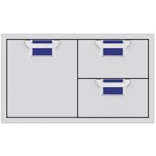 Aspire By Hestan 36-Inch Double Drawer And Single Storage Door Combo - Prince - AESDR36-BU image