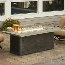 The Outdoor GreatRoom Company Cedar Ridge 61-Inch Linear Propane Gas Fire Pit Table with 42-Inch Crystal Fire Burner - Grey Cedar - CR-1242-K image