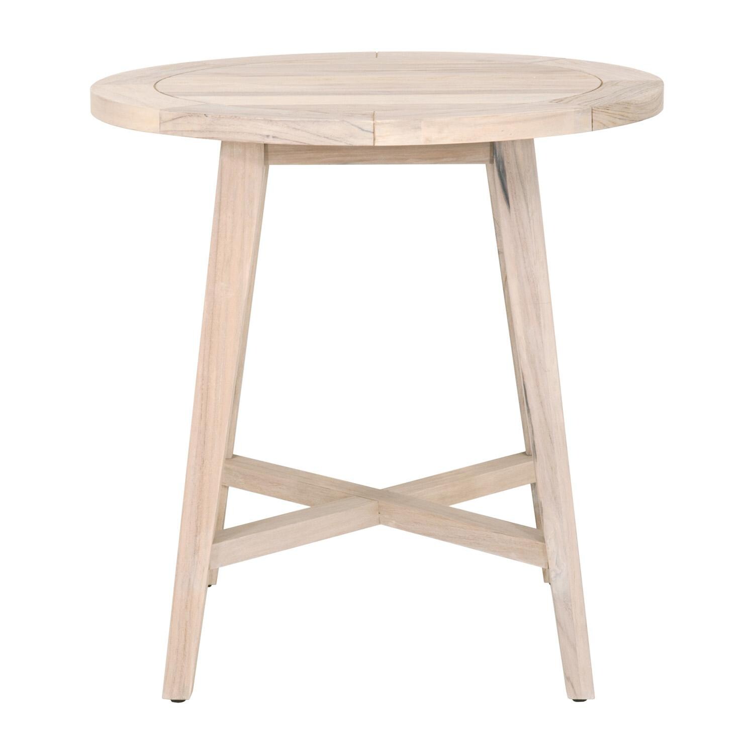 Lakeview Rustic Bay 36 Inch Gray Teak Round Dining Table - Side View thumbnail