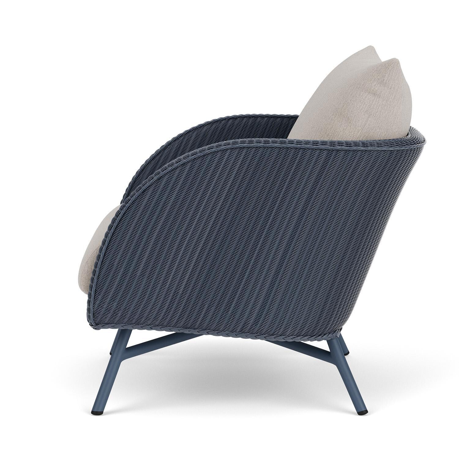 Lloyd Flanders Essence Lounge Chair W/Remy Cloud Fabric - Denim Blue Finish - Side thumbnail