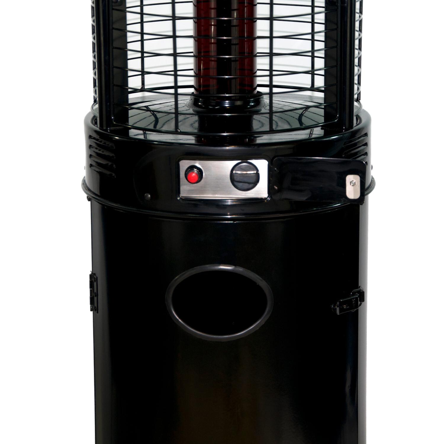 RADtec EF-Ruby 80-Inch Ellipse Flame Patio Heater - Black with Ruby Glass - ignition thumbnail