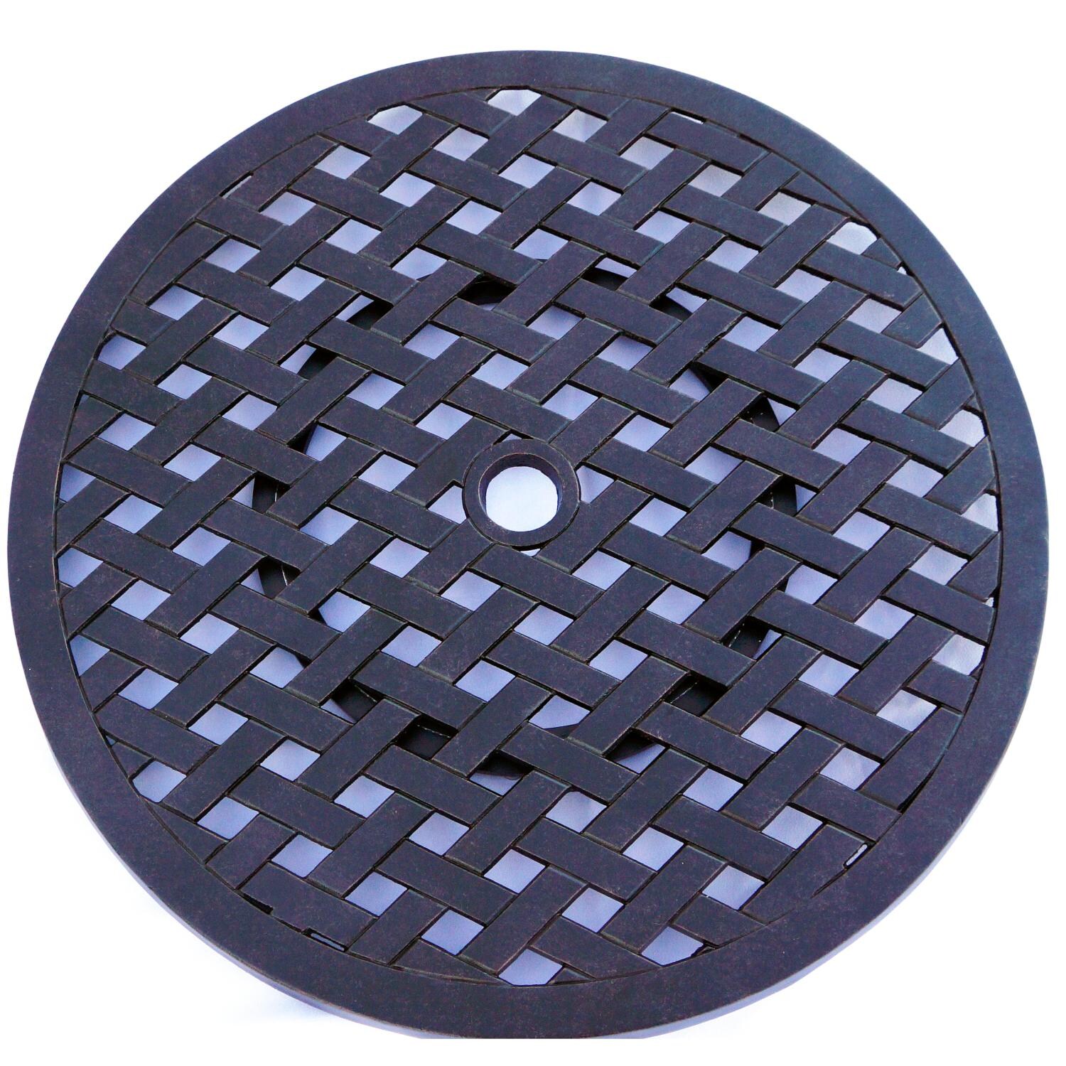 Darlee DL2052-8PC-30D3930 Santa Monica 8 Piece Cast Aluminum Patio Dining Set W/ Lazy Susan & Sesame Cushions - Lazy Susan thumbnail