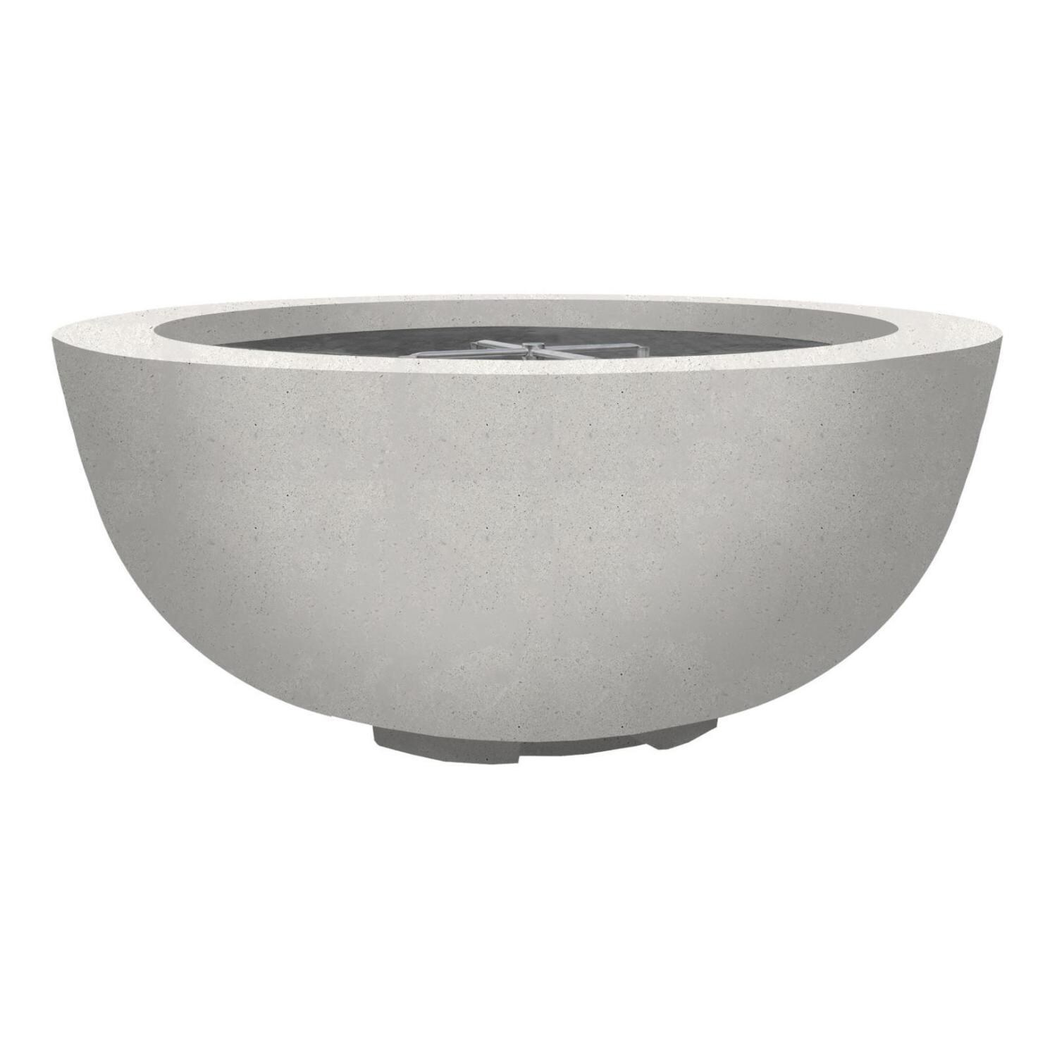 Moderno 8 39-in Round Glass Fiber Reinforced Concrete Propane Fire Bowl in Ultra White by Prism Hardscapes - White Background thumbnail