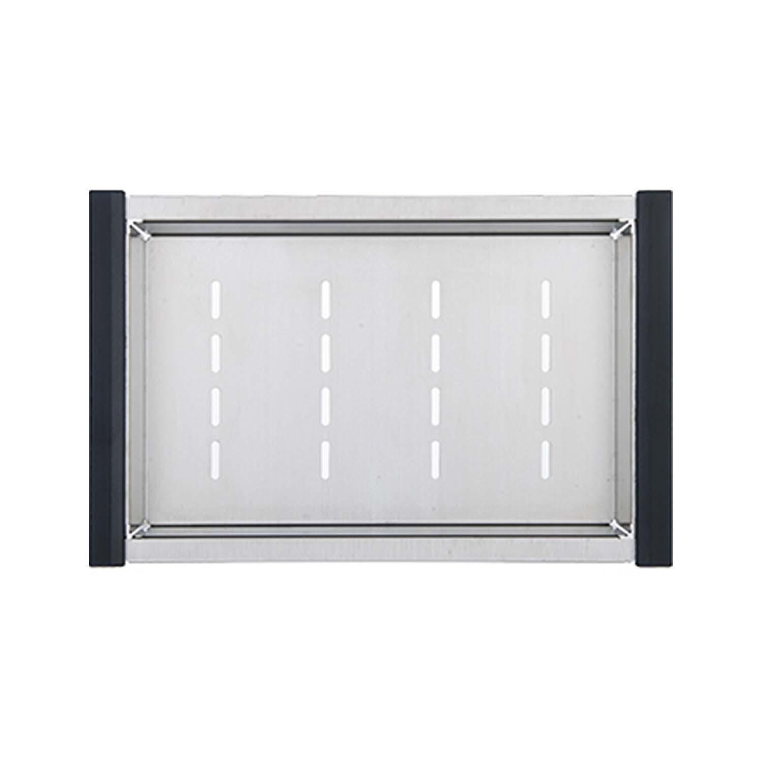 BBQGuys Signature BBQ-24SNK-SS-MG 24-in Undermount Marine Grade Stainless Steel Outdoor Sink - Colander - White Background thumbnail